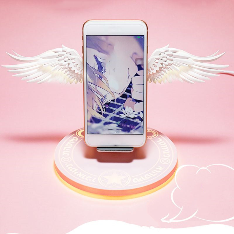 Universal Colorful LED Angel Wings Qi Wireless Charger